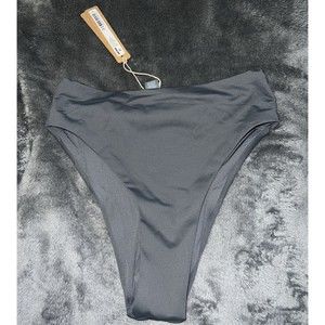 2XS SKIMS Recycled Swim Mid Waist Bottom Gunmetal SW-MWB-0748